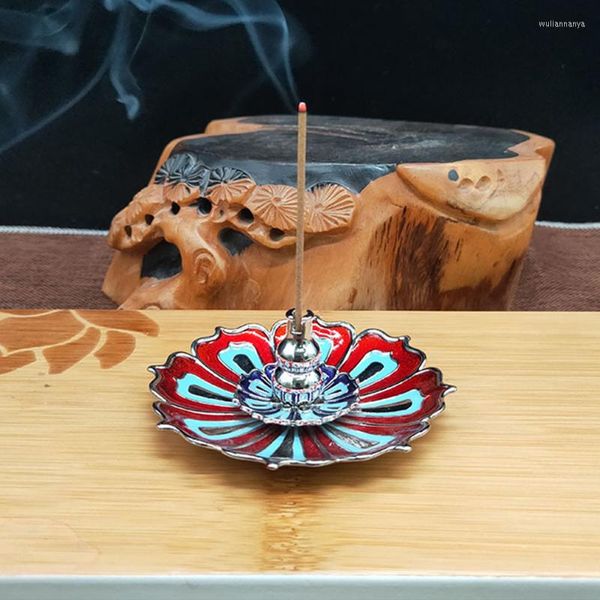 Lotus Home Fragrance Copper Incense Holder - Mini Burner for Sticks & Cones, Teahouse Decor Accessories