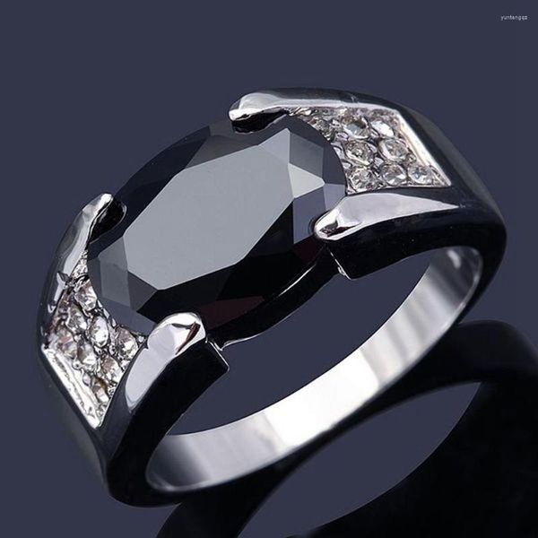 Обручальные кольца модный роскошный черный камень кольцо кольцо эллиптического подарка для женских ювелирных украшений