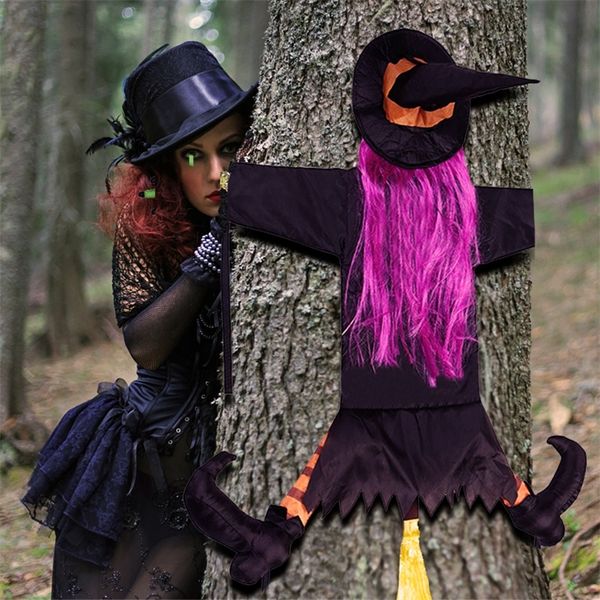 Decoração de festa Halloween Witch Doll Tree Decoration Decoração de terror ao ar livre Decoração de árvore pendurada Halloween Prop Porta Porch Tree Decor 220915
