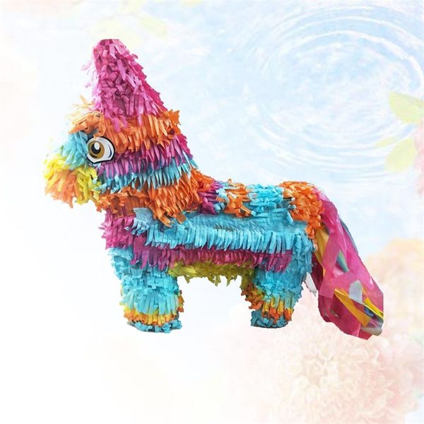 Decoração de festa Pinata Rainbow Donkey Shape Shape Props Sugar Beat Creative Decoration for Children Birthday Party 220915