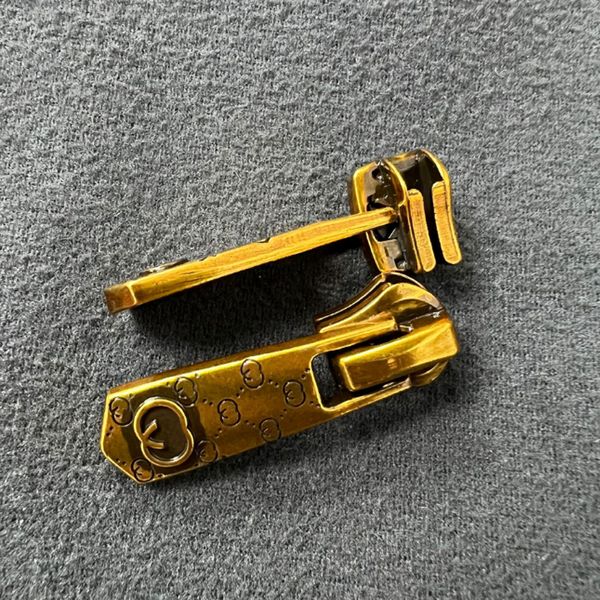 Letra de metal Ferramentas de costura com zíper com zíper vintage zíper dourado DIY Acessórios para roupas DIY