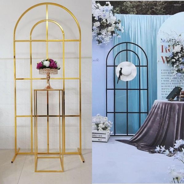 Decoração de festas Grade de casamento Iron Frext Frame Plinth Table Flor Arch Aniversário Balão Rack Rack Pastos de pano de fundo Stand Fabric Display