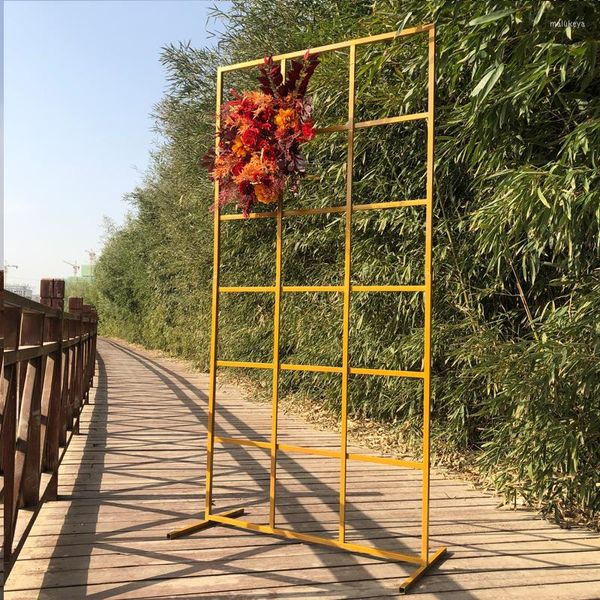 Decoração de festa CSFSIMA Casamento Arco floral Metal Metal Flower Stand Props Office Bridal Baby Shower Scela Layout Grade Screen