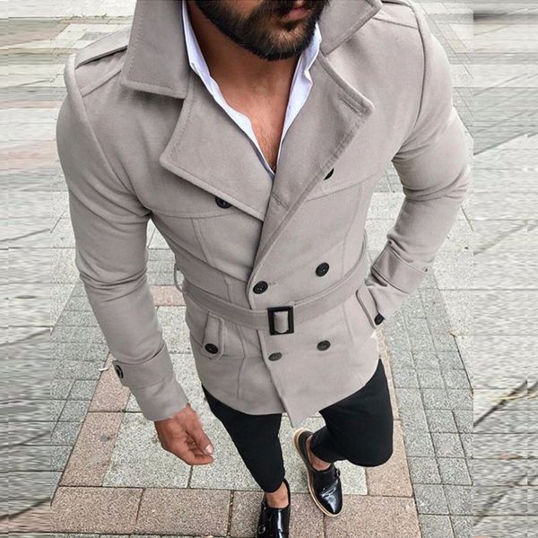 Herren Wolle Mischungen Herrenjacken schlanker fit sozialer Anzug Top Windbreaker Trench Coat Streetwear Langarm Herbst Herbst Winter Warm formelle Mode 220915