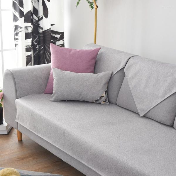 Campa de cadeira Costo de sofá nórdico de cor sólida Four Seasons Slip Universal Slip simples Modern moderno Toalha de capa de três lugares Sala de estar