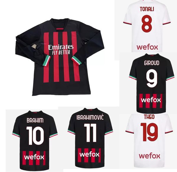 Camisas de futebol de manga comprida 22-23 personalizadas 11 Ibrahimovic loja online local de qualidade tailandesa yakuda sports Dropshiping aceito 10 roupas de futebol CALHANOGLU