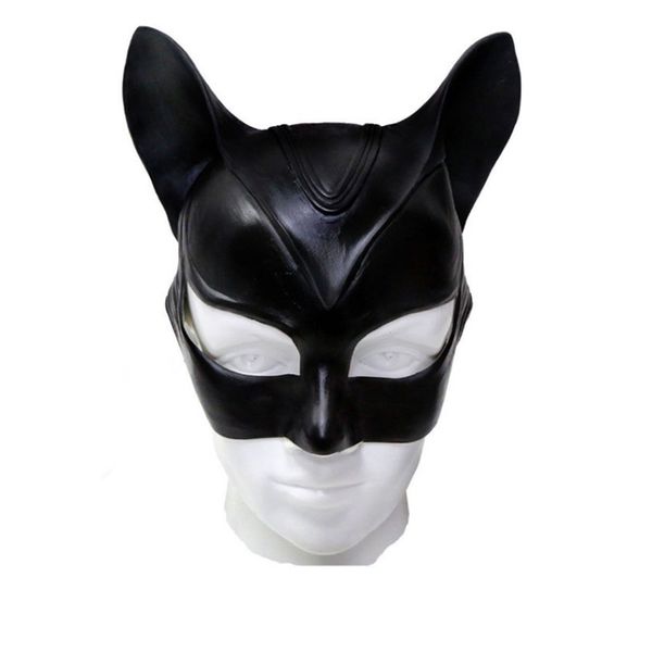 Máscaras de festa Takerlama Mulher Sexy Cat Máscara Máscara Half Face Capacete Halloween Latex para trajes adultos Funcy adereços 220915