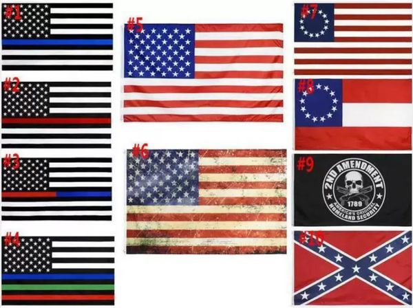 Bandiera americana 90 cm x 150 cm ufficiale delle forze dell'ordine Secondo emendamento disegno di legge della polizia statunitense multa linea blu americana Betsy Ross P0915