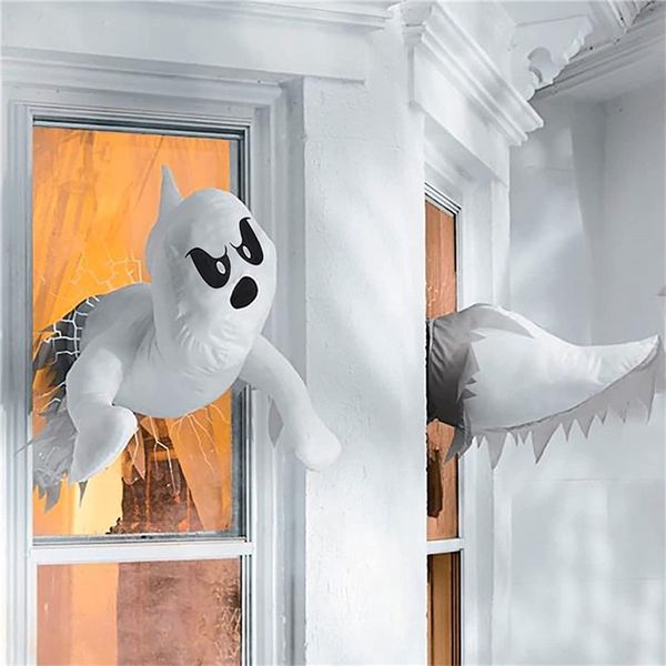 Party-Dekoration, Halloween, zerbrochenes Fenster, Geist, krachende Fenstergeister, lustige Fensteraufkleber, Tür, 3D-Halloween-Dekoration, gruselige Party, Cosplay-Requisiten, 220915