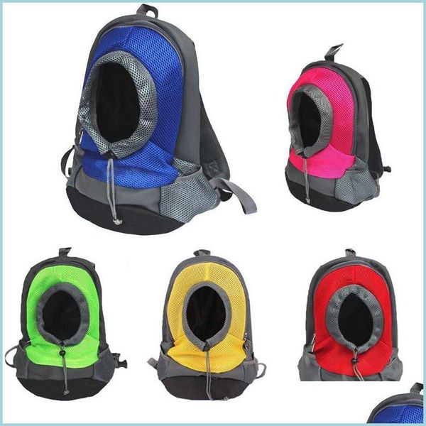 Portador de cães por atacado Mochilas de estimação fora do portátil Bag de gato Transportador de cães Travel Breathable 5 Cores Droga 20 DH5EG