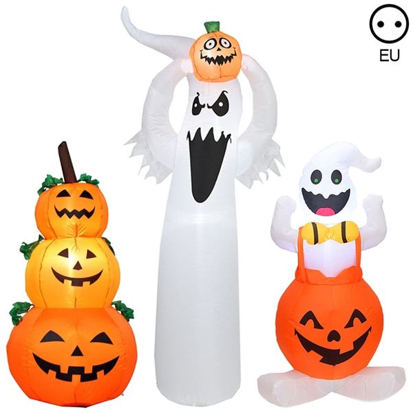 Decorazione per feste 120 cm Decorazioni di Halloween Gonfiabile Fantasma Zucca LED Luce Terrore all'aperto Puntelli spaventosi Giocattolo gonfiabile Forniture per case stregate 220915