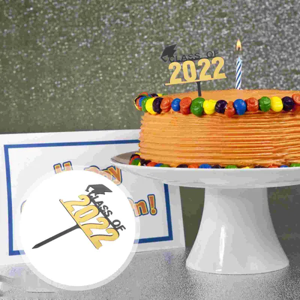 Abastecimento festivo 6pcs engraçado 2022 bolo de graduação Picks Decorações parabéns