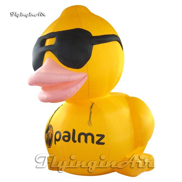 Cool enorme enorme amarelo inflável pato balão desenho animado mascote modelo de ar soprar réplica de pato de borracha para evento