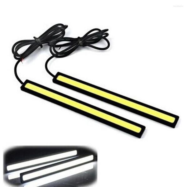 Strings 2pcs Ultra Bright 14cm 6W COB LED Car Fendinebbia Luce di marcia diurna Lampada DRL Barra di guida automatica impermeabile Striscia bianca