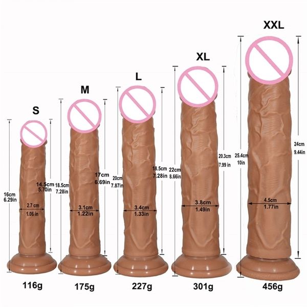 Brinquedos anais soft dupla camada de silicone grande vibrador realista realista de pênis de pênis de pênis de pênis de plug de plug de adultos para mulheres massagem anal vagina 220914