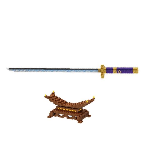 Schwert Modell Bausteine Spielzeug Cosplay Roronoa Zoro Simulation Katana Samurai Messer Bambus Waffe Ziegel Jungen Spielzeug Geschenke