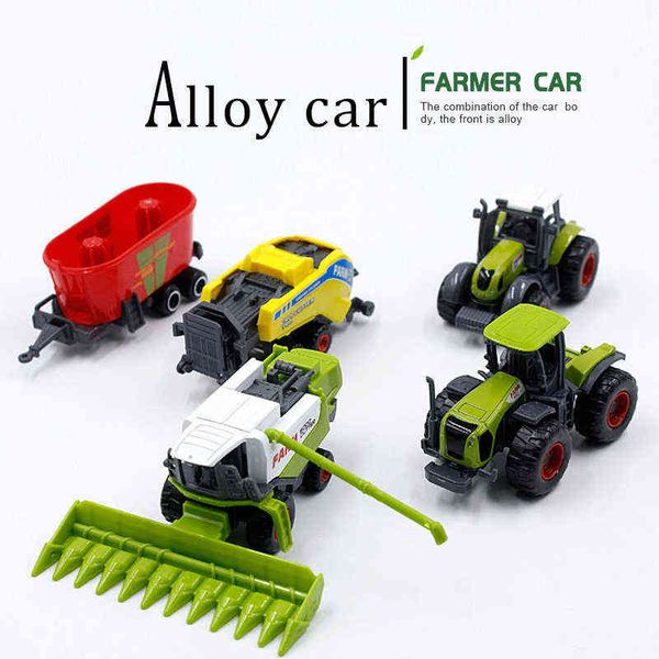 s Mini Farmer Alloy Engineering Traktor Bauernhof Fahrzeug Gürtel Junge Spielzeug Modell Druckguss Simulation Auto 0915