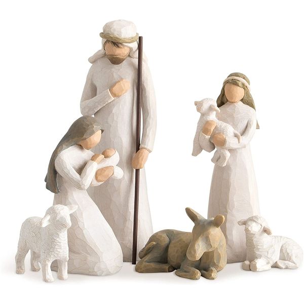 Altri articoli per feste per eventi Figure di presepe scolpite dipinte a mano 6 pezzi/set Figura artistica Decorazione di Gesù Statua Ornamento da tavolo Decorazioni per la casa Regali di Natale 220916