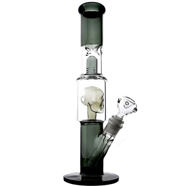 30 cm dickes Glas Wasser Bong Rauchrohr Sch￤del Bubbler Rig Shisha KOME mit 14 mm m￤nnlicher Glasschale