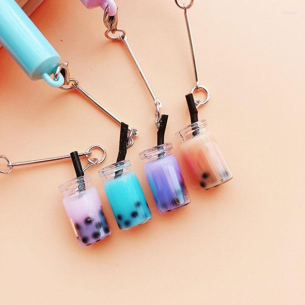 1pc niedliche Milch Tee Flasche Stift Kawaii Anhänger Stifte 0,5 mm schwarzes Gel für Mädchen Geschenkschule Bürozubehör Neuheit Staptier