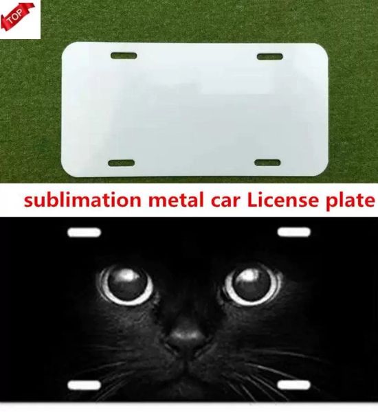 Materiais de placa de carro de metal em branco para sublimação Impressão de transferência de coração quente Faça você mesmo Consumíveis personalizados FY7670