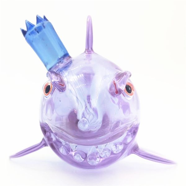 Shark Bong Bong ad acqua Narghilè Narghilè 14.4MM Giunto femmina Viola Dab Rig Mini Tubo Perc Filtro CCG Regalo Ashcatcher Craftbong