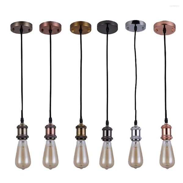 Lampade a sospensione Edison Vintage Cupper Led Bar Lampada E26 / E27 Portalampada a incandescenza Base Dropligh Presa a vite Caffè Pendent Light