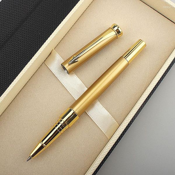 Caneta de rollerball de luxo elegante sofisticado dourado 0,5 mm de artigos de papelaria clássicos de artigos de papelaria para crianças, crianças