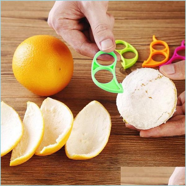 Фруктовые овощные инструменты Пластиковые оранжевые пилеры Zesters лимонный грейпфрут фруктовый фруктовый шлицер