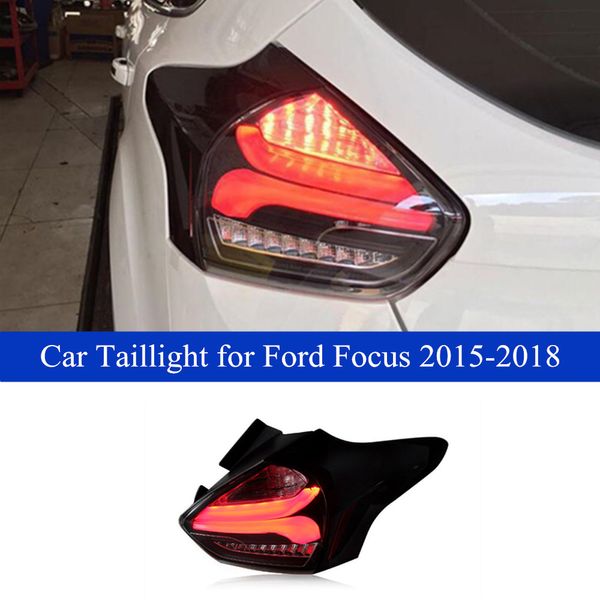 Luz LED de freno de marcha atrás para Ford Focus, montaje de luz trasera de señal de giro dinámica, lámpara trasera de coche 2015-2018