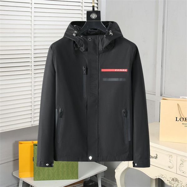 Мужские куртки Дизайнерское пальто Университетская черная уличная водонепроницаемая куртка на молнии Ветровка Пальто Размер M-3XL