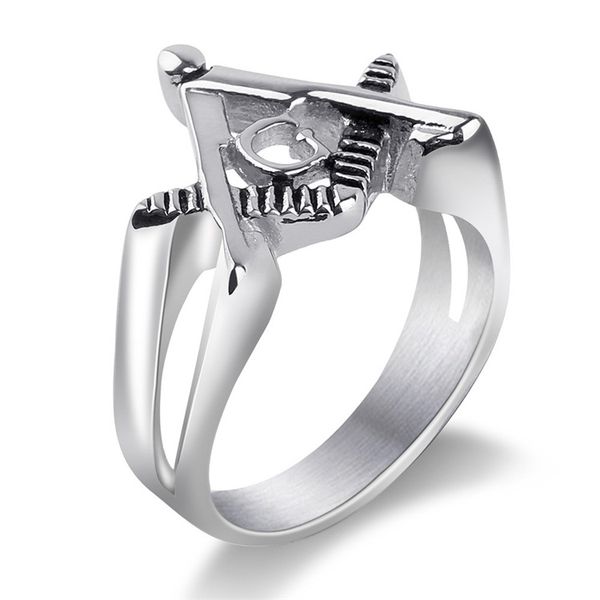 Anello massonico maschile femminile di colore dell'oro di modo che fonde i gioielli degli anelli massonici di massoneria d'argento dell'acciaio inossidabile di titanio
