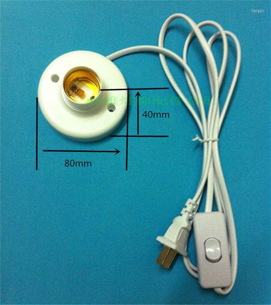 Pendelleuchten 1 Stück EU US-Stecker E27 E26 Lampenfassung Runde Glühbirnensockel mit Kabel und Schalter Flammhemmendes PBT 110 V 220 V