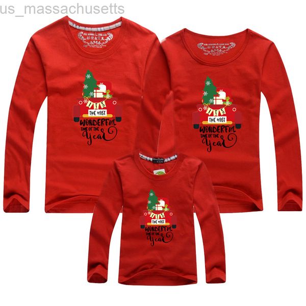 Passende Familien-Outfits, Neujahr, Erwachsene und Kinder, langärmeliges T-Shirt, Weihnachten, passendes Familien-T-Shirt, Vater, Mutter, Sohn, Tochter, Kleidung, Familienlook