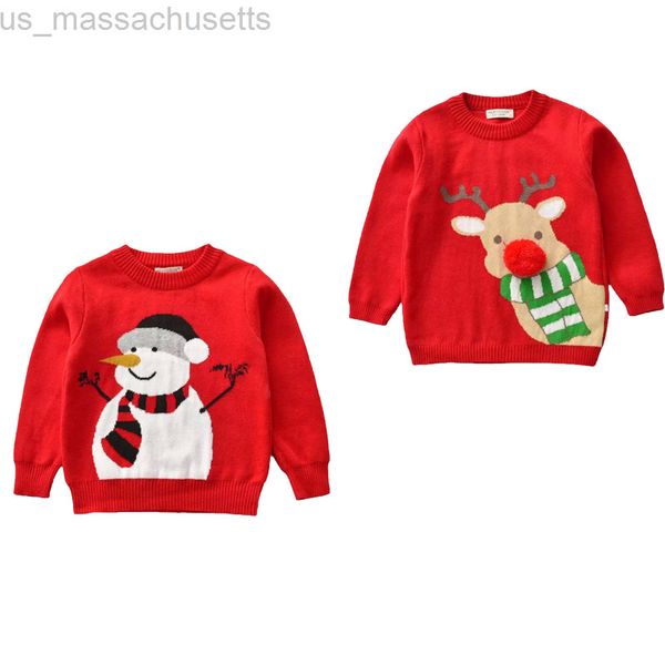 Abiti coordinati per la famiglia Citgeett Autunno 1-6 anni Natale Bambini Neonate Ragazzi Maglioni Pupazzo di neve Stampa Manica lunga Pullover Maglia calda Top L220916