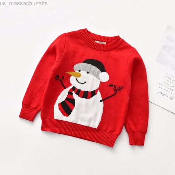 Abiti coordinati per la famiglia Citgeett Autunno 1-6 anni Natale Bambini Neonate Ragazzi Maglioni Pupazzo di neve Stampa Manica lunga Pullover Maglia calda Top