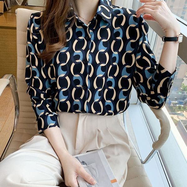 Frauen Blusen Koreanische Mode Elegante Shirts Damen Langarm Frauen Büro Tragen Seide Casual Tops Blusas Mujer Roupas Femininas