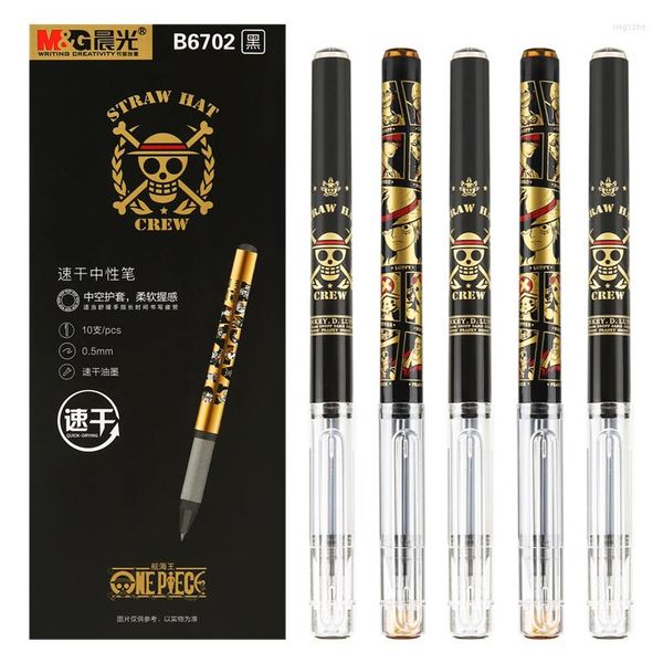 MG ONE PIECE Set di penne gel Punta inchiostro nero 0,5 mm Plastica Quick Dry Liquid-ink Penne per ufficio Articoli di cancelleria per la scuola