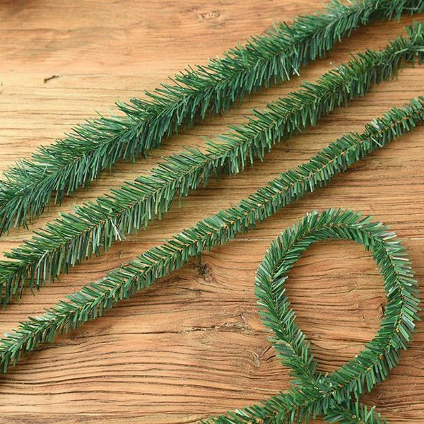 Dekorative Blumen Weihnachten Stroh künstliche Weihnachtsgirlande PVC Rattan 5,5 Meter für Indoor Outdoor Gartentor festliche Dekoration Familie