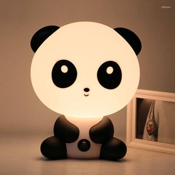 Настольные лампы Cartoon Night Light Panda/Dog/Bear Kids Lamp Lamp Gift для детской комнаты на стол Eu/Us Plug