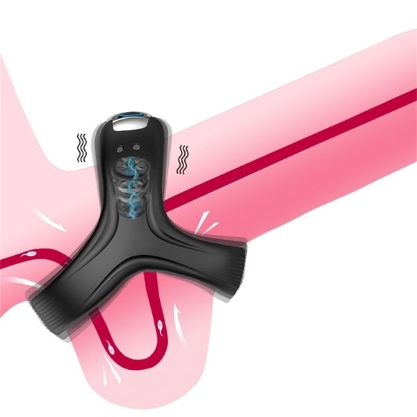 Cockring Potente Cock Ring Vibratore Giocattoli del sesso in coppia Pene Cockring per uomo Eiaculazione ritardata Sexules Negozio di giocattoli Articoli per adulti 18 220916