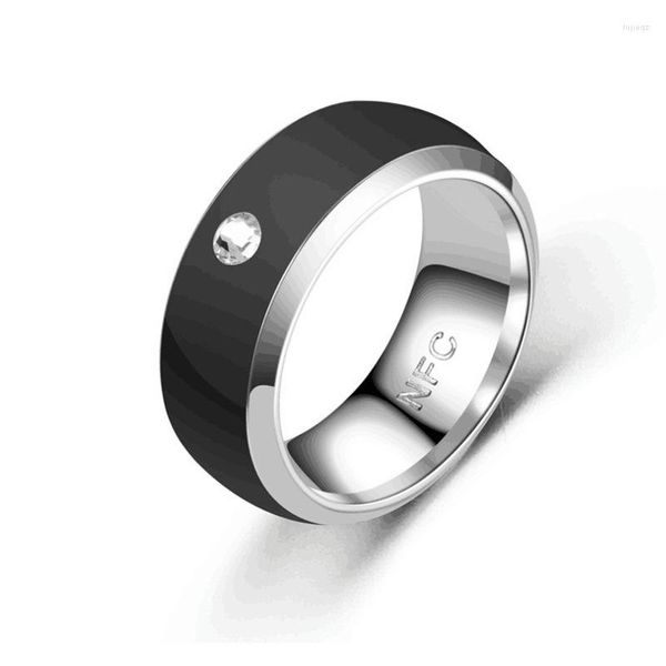 Cluster-Ringe empfehlen Modeschmuck für Mädchen, Party, trendige Statement-NFC-Ring, Titanstahl, koreanisch für Frauen
