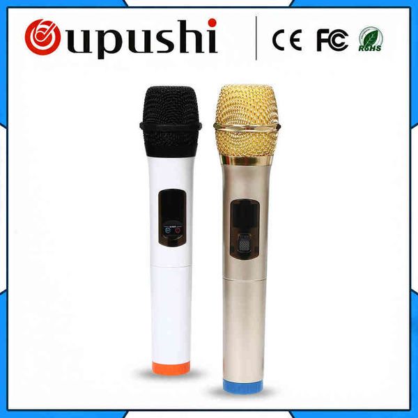 Microfoni oupushi UHF Sistema microfonico wireless Microfono palmare con ricevitore USB portatile 30-50 m per KTV DJ Speech T220916