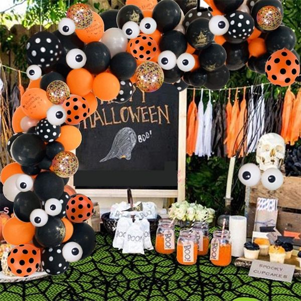 Party Dekoration 106 stücke Halloween Latex Ballons Girlande Kit Bogen Orange Schwarz Spinne Globals Kinder Birhtday Geschenke Spielzeug 220915