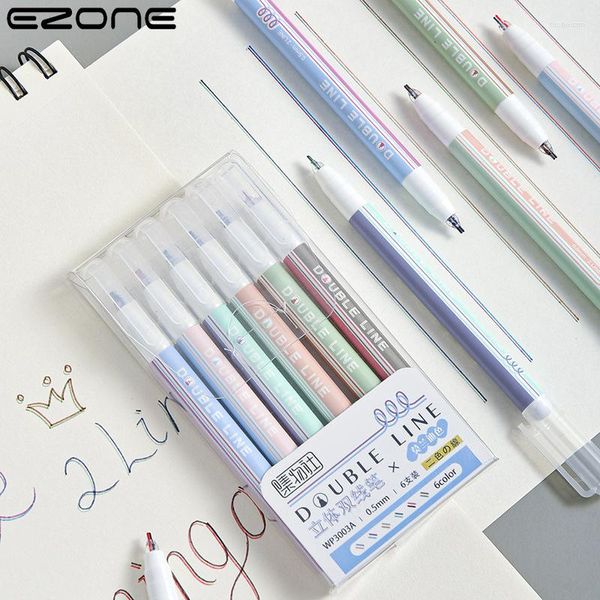 Farben/Set 2 Linien Stift Doppellinie Wassertinte Rot Blau Farbspitze Kunst Zeichnung Liner Scrapbooking 0,5 mm Studentenbriefpapier