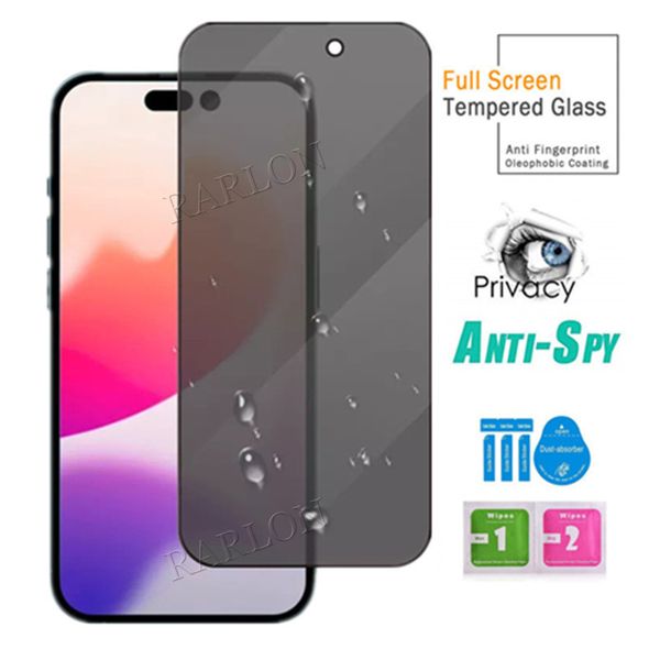 Vollkleber Privacy Screen Protector Film Tempered Glas Anti-Spy 9H Härte für iPhone 15 14 Pro Max 14pro 13 13pro 12 Mini 11 xs xr x 8 7 6 Plus Factory Sales