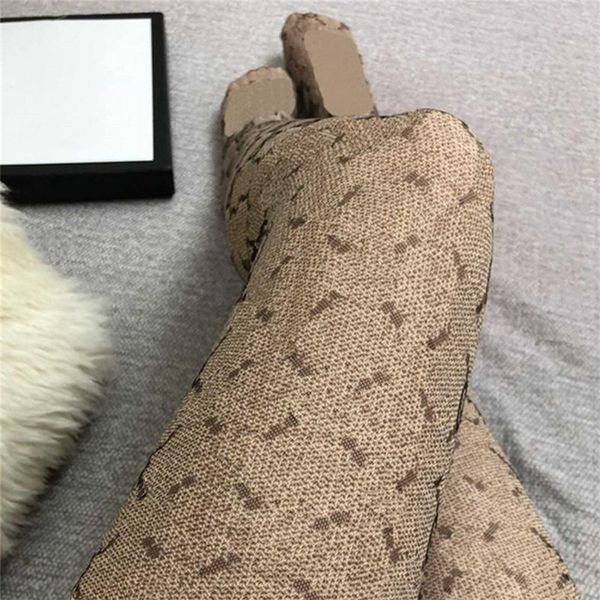 Legging Volle Klassische Brief Strumpfhosen Frauen Doppelte Initiale Lange Socken Mode Seide Strumpfhosen Dame Sexy Dünne Enge Stilvolle Strümpfe