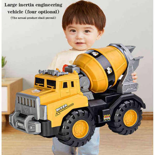 Diecast Model Cars Cars Kids's Light Simulation Inertial Engineering серия автомобилей модель экскаватор -микшер грузовик Crane Boy Car Подарок 0915