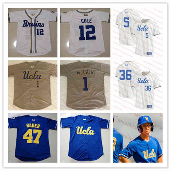 Kolej Beyzbol Koleji Giyiyor Özel UCLA Beyzbol Dikişli Jersey 7 Michael Toglia 3 Ryan Kreidler 33 Chase Strumpf 36 Jake Pries 19 Jack Ralston Ryan Garcia Nat