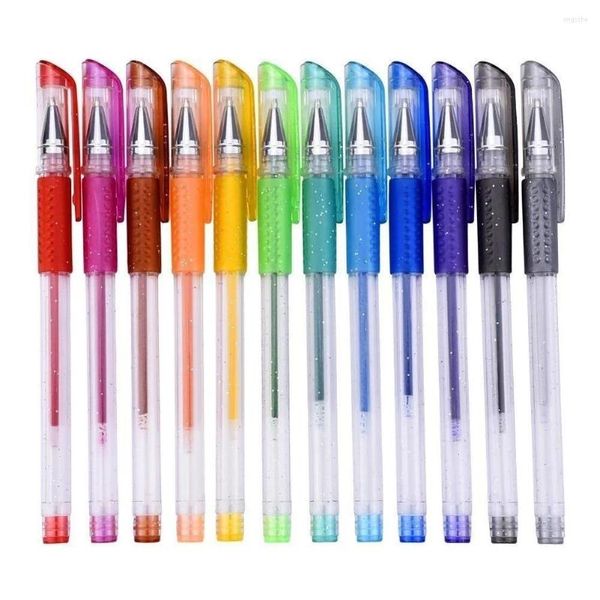 24pcs colorz gel recarregando caneta multi colorida pintura de tinta de tinta canetas de canetas de canetas de canetas escolares artigos de papelaria escolar